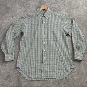 BERGDORF GOODMAN Shirt Mens Small Plaid Long Sleeve Button Up Casual Preppy